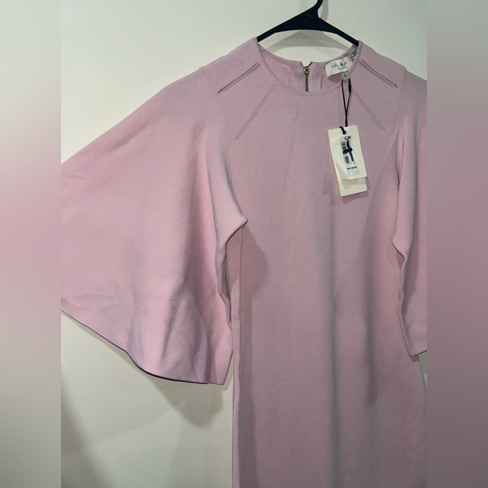 Ted Baker London Lounia Fluted Sleeve Body-Con Sweater Dress Light pink Size 2 - Picture 3 of 16